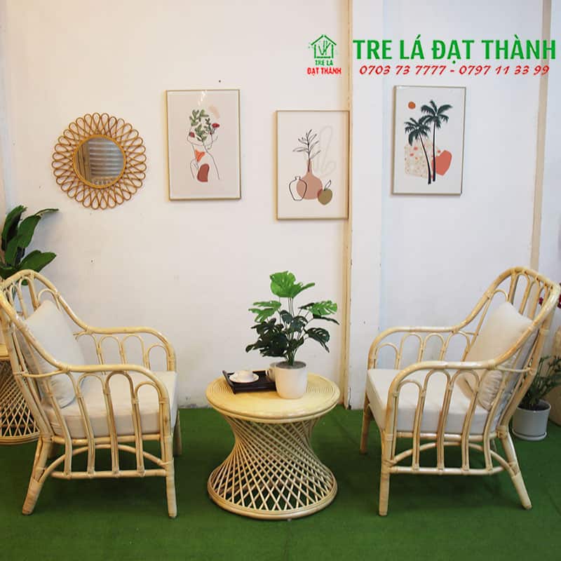 Bộ Bàn Ghế Mây Uống Trà - BBGMUT007